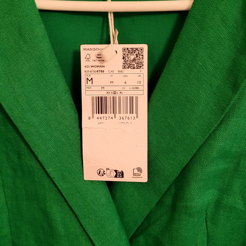 Mango Women's Bright Green Tailored Blazer